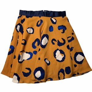 Philip Lim Women's Skirt Orange White Blue Animal